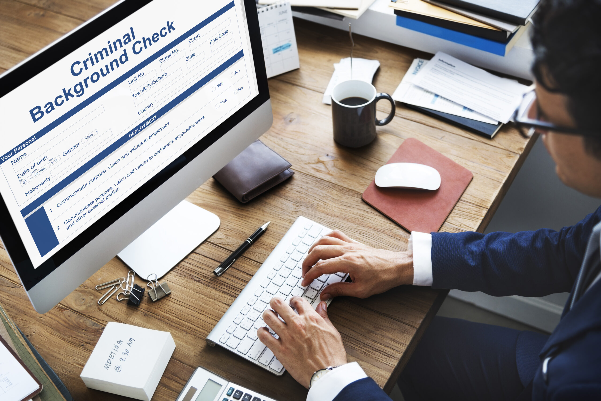 Criminal Background Check Insurance Form Concept