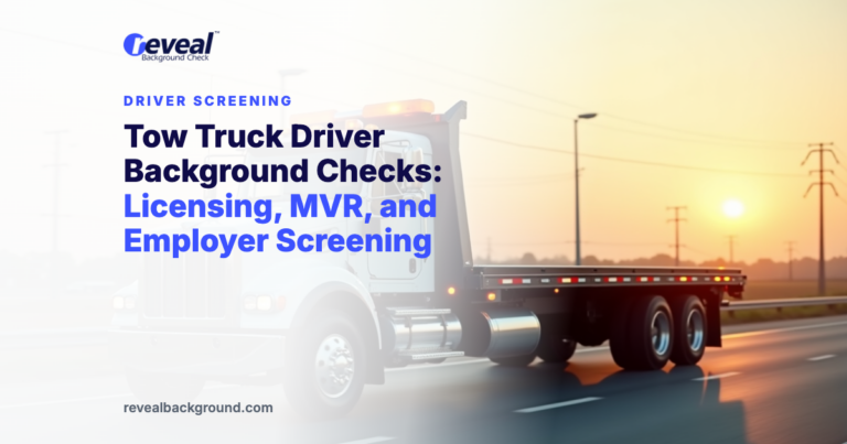 Tow Truck Driver Background Checks: Licensing, MVR, and Employer Screening
