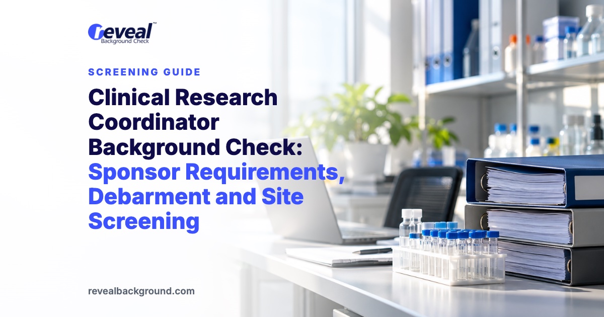 Clinical Research Coordinator Background Check: Sponsor Requirements, Debarment and Site Screening