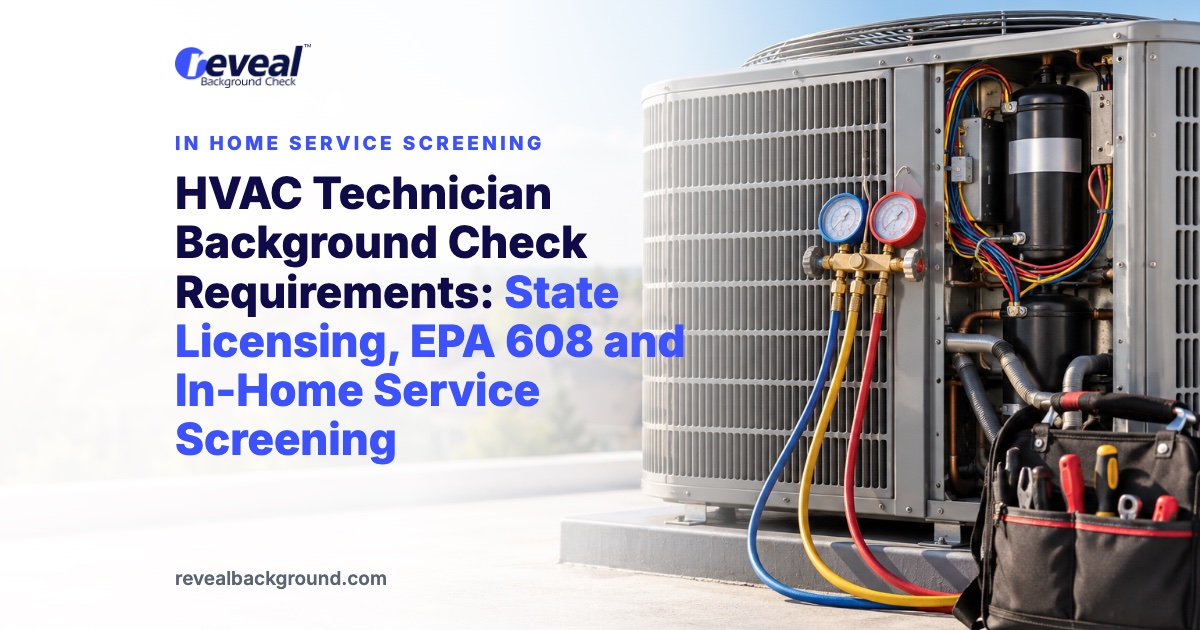HVAC Technician Background Check Requirements: State Licensing, EPA 608 and In-Home Service Screening
