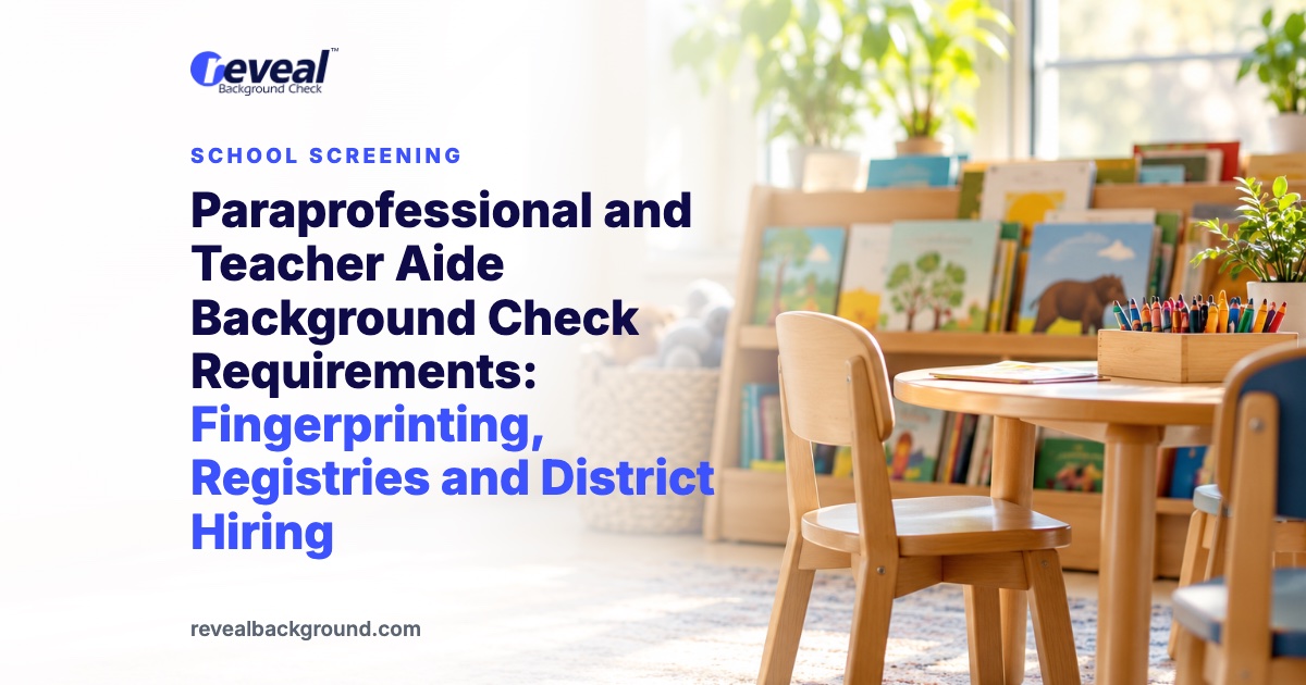 Paraprofessional and Teacher Aide Background Check Requirements: Fingerprinting, Registries and District Hiring