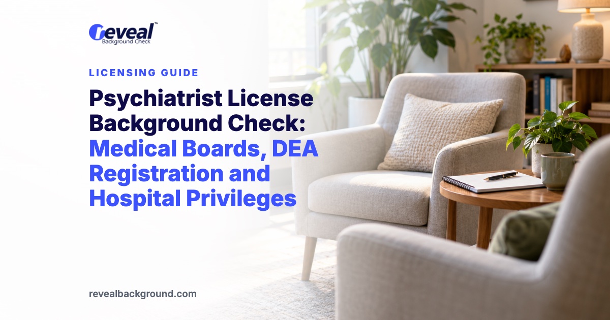Psychiatrist License Background Check: Medical Boards, DEA Registration and Hospital Privileges