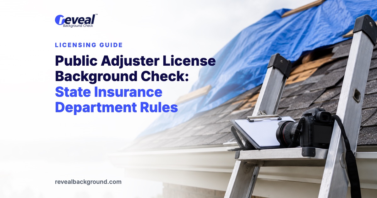 Public Adjuster License Background Check: State Insurance Department Rules